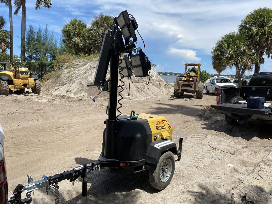 2022 Allmand NLV3GR (4) LED Light Fixture 350W, 23' Vertical Mast, 3kW Prime, Towable, ES Decals, T3