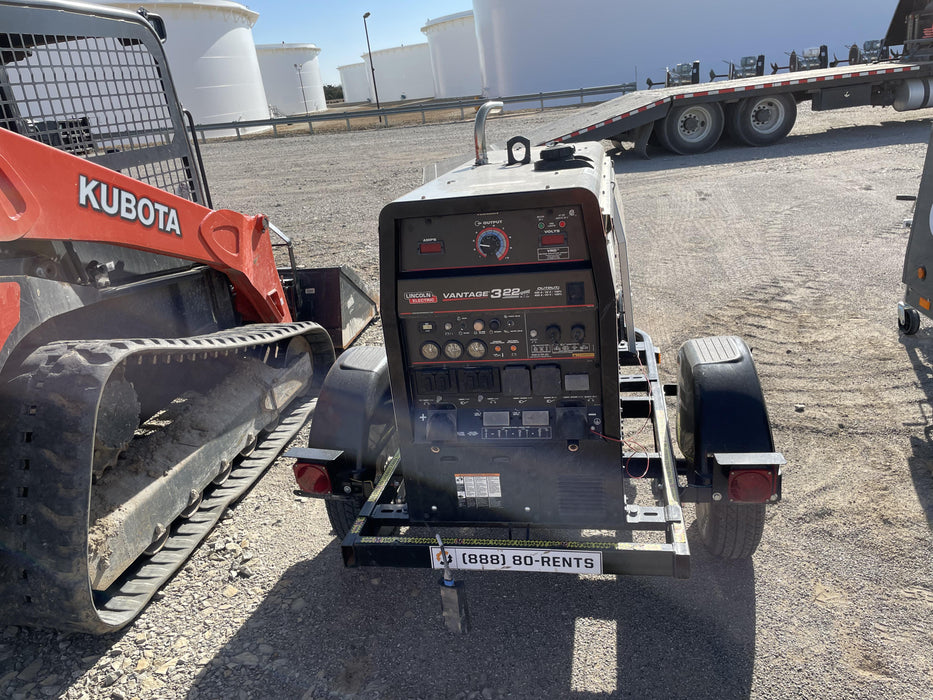 2019 Lincoln Electric Vantage 322 Ready-Pak 3, Two Wheel Trailer, Fender and Light Kit, Cable Rack