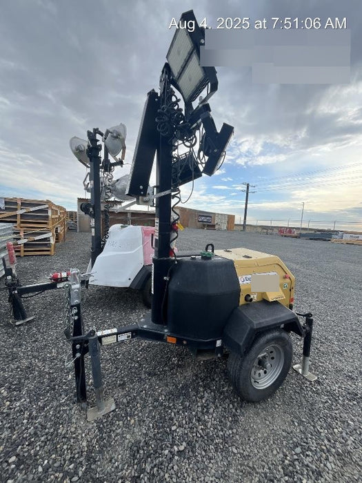 2021 Allmand NLV3GR (4) LED Light Fixture 350W, 23' Vertical Mast, 3kW Prime, Towable, Deep Sea L401, Leveling Jacks, Yanmar T4F 5.8hp