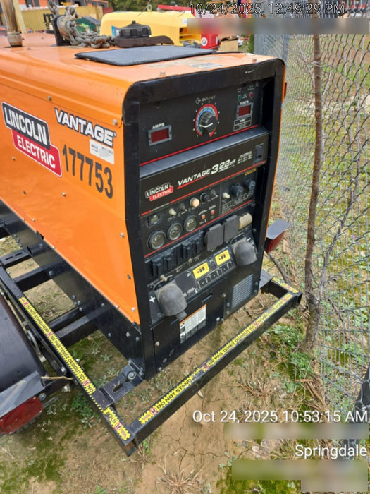 2021 Lincoln Electric Vantage 322 Vantage 322 Ready Pak 3 w/ Decals, ORANGE (includes trailer, cable rack, fender light kit) NO Telematics