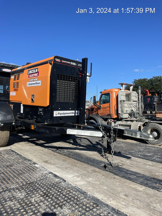 2021 Lincoln Electric Vantage 322 Vantage 322 Ready Pak 3 w/ Decals, ORANGE (includes trailer, cable rack, fender light kit) NO Telematics