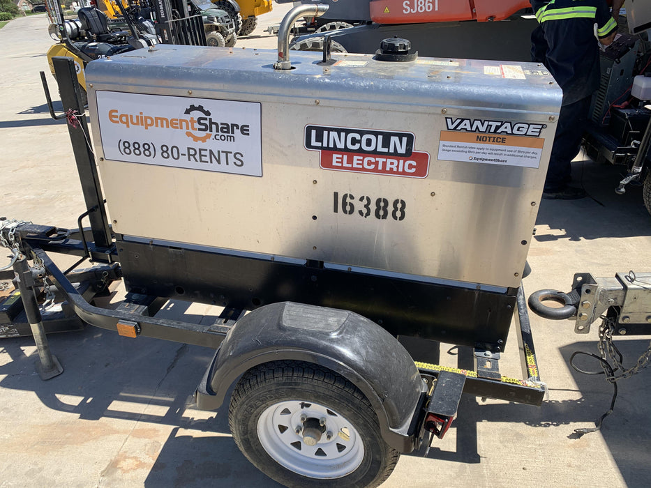 2018 Lincoln Electric Vantage 322 Lincoln Vantage 322 Welder Ready Pak 3 - Vantage 322, Trailer, Fender and light kit, Cable rack