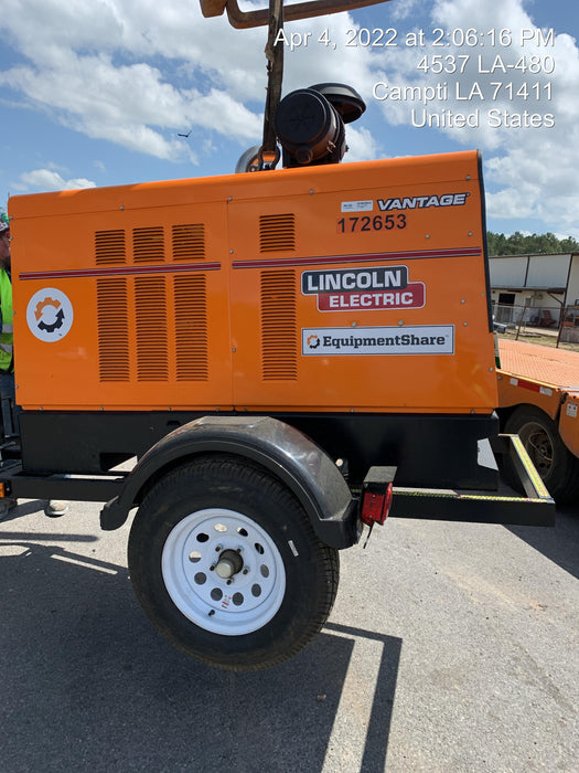 2021 Lincoln Electric Vantage 549X Ready Pak 3, ORANGE (includes trailer, cable rack, fender light kit)
