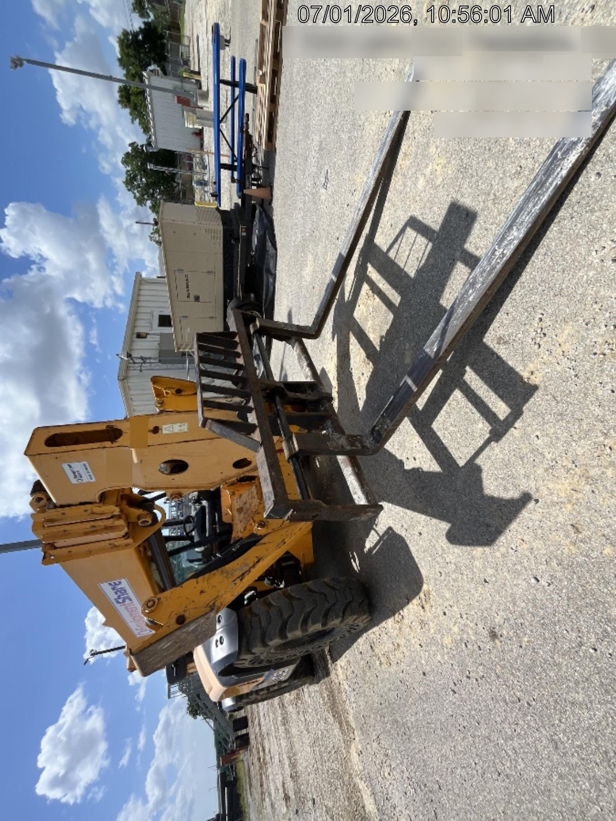 2019 JCB 510-56 Open ROPS, 74 HP, Solid Tires, Worklights, Beacon, Aux Hydraulics, Lifting Eye 72" Carriage/60" Forks