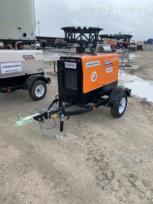 2021 Lincoln Electric Vantage 322 Vantage 322 Ready Pak 3 w/ Decals, ORANGE (includes trailer, cable rack, fender light kit) NO Telematics