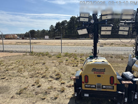 2022 Allmand NLV3GR (4) LED Light Fixture 350W, 23' Vertical Mast, 3kW Prime, Towable, Deep Sea L401, Leveling Jacks, Yanmar T4F 5.8hp