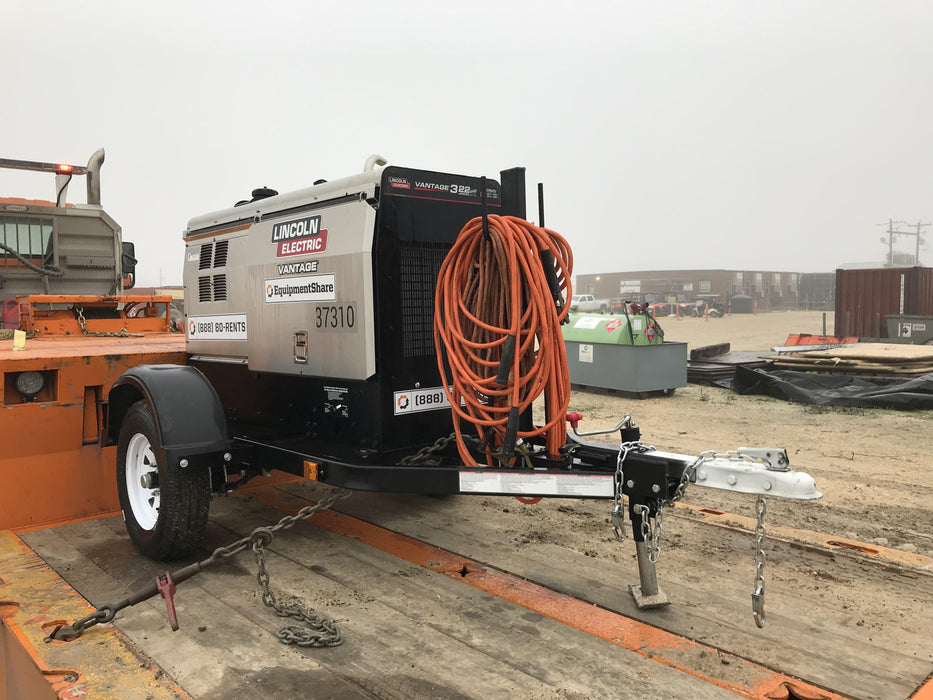 2019 Lincoln Electric Vantage 322 Ready-Pak 3, Two Wheel Trailer, Fender and Light Kit, Cable Rack