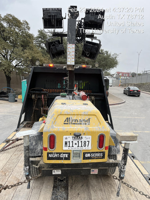 2022 Allmand NLV3GR (4) LED Light Fixture 350W, 23' Vertical Mast, 3kW Prime, Towable, ES Decals, T3