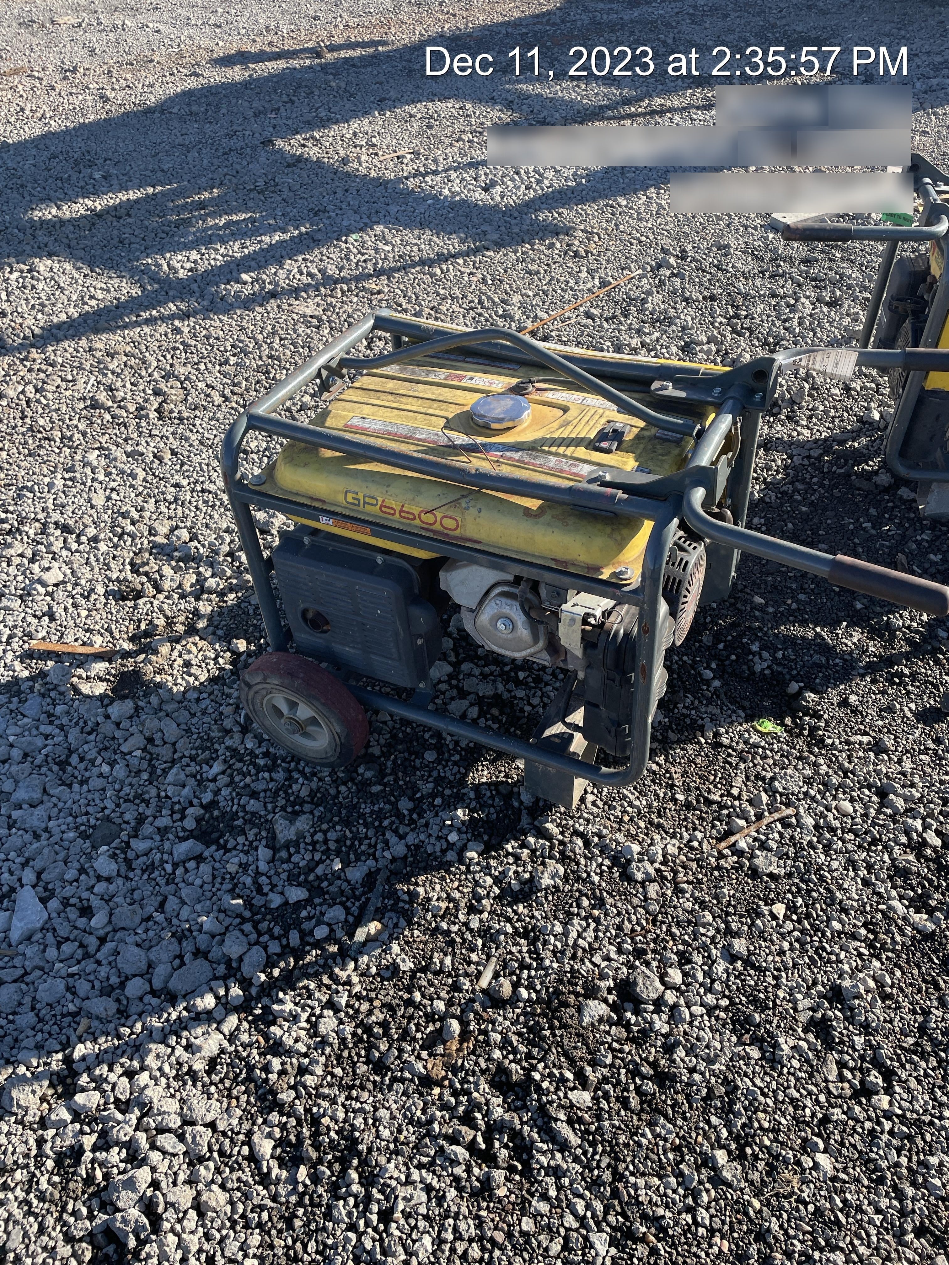2020 Wacker Neuson GP6600A GP6600A GENERATOR,EPA, NON-CSA, WHEEL KIT