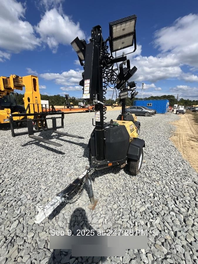 2021 Allmand NLV3GR (4) LED Light Fixture 350W, 23' Vertical Mast, 3kW Prime, Towable, Deep Sea L401, Leveling Jacks, Yanmar T4F 5.8hp