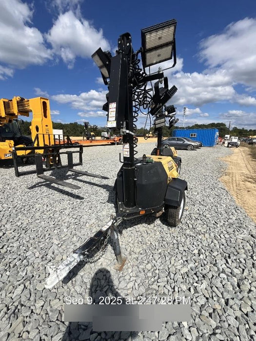 2021 Allmand NLV3GR (4) LED Light Fixture 350W, 23' Vertical Mast, 3kW Prime, Towable, Deep Sea L401, Leveling Jacks, Yanmar T4F 5.8hp