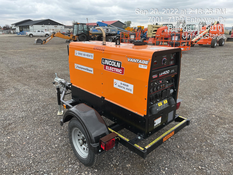 2022 Lincoln Electric LE400 Kubota V1505, Trlr, Cable Rack, Light Kit, ES Decals, T3