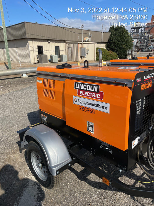 2022 Lincoln Electric LE400 Kubota V1505, Trlr, Cable Rack, Light Kit, ES Decals, T3