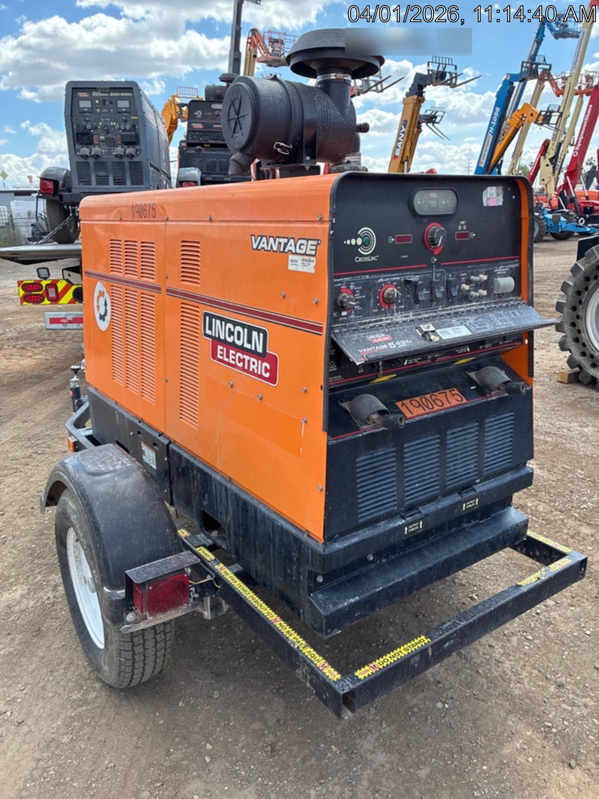 2021 Lincoln Electric Vantage 549X Ready Pak 3, ORANGE (includes trailer, cable rack, fender light kit)