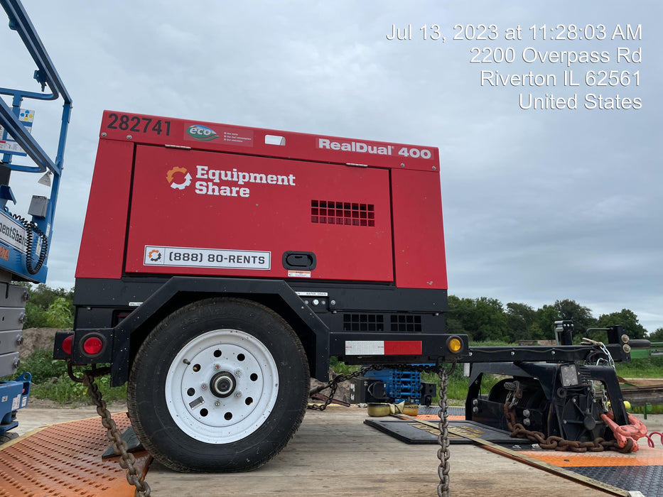 2022 Shindaiwa DGW400MDL Kubota D902 Engine, 23 HP, Dual Op Welder, Wire, Arc, Droop Stick, Tig, and CC Stick Functionality, Simulphase, 3 Phase and 1 Phase Gen Output, Single Axle NB Trlr, Slr Trckl Chrg 12V 12W, Fire Ext