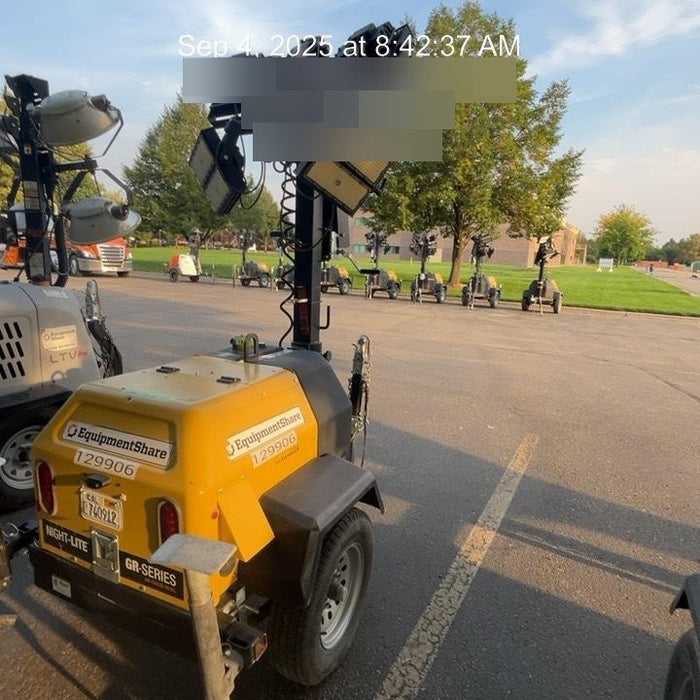 2021 Allmand NLV3GR (4) LED Light Fixture 350W, 23' Vertical Mast, 3kW Prime, Towable, Deep Sea L401, Leveling Jacks, Yanmar T4F 5.8hp