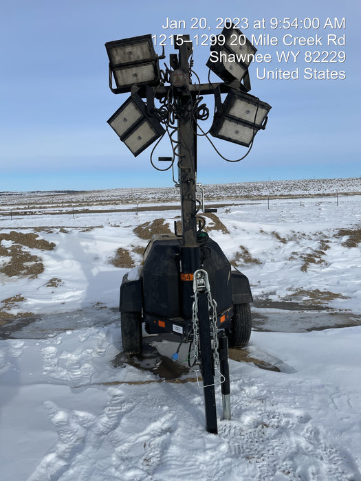 2022 Allmand NLV3GR (4) LED Light Fixture 350W, 23' Vertical Mast, 3kW Prime, Towable, ES Decals, T3