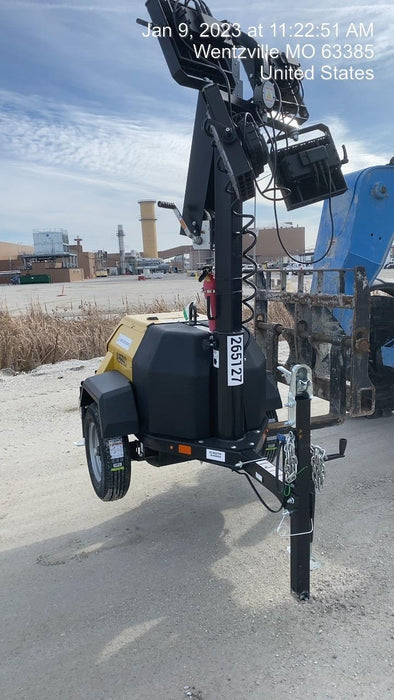 2022 Allmand NLV3GR (4) LED Light Fixture 350W, 23' Vertical Mast, 3kW Prime, Towable, ES Decals, T3