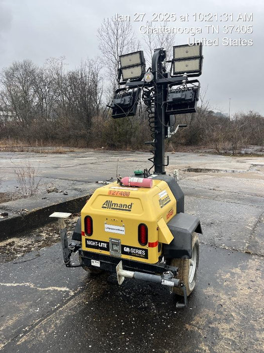 2021 Allmand NLV3GR (4) LED Light Fixture 350W, 23' Vertical Mast, 3kW Prime, Towable, Deep Sea L401, Leveling Jacks, Yanmar T4F 5.8hp
