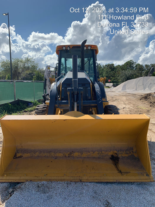 2020 John Deere 410L - Extendable Stick Cab/Heat/Air, 4WD, Extendable Stick, Pilot Controls, 2 Way Hydraulics, TAG Manual QC