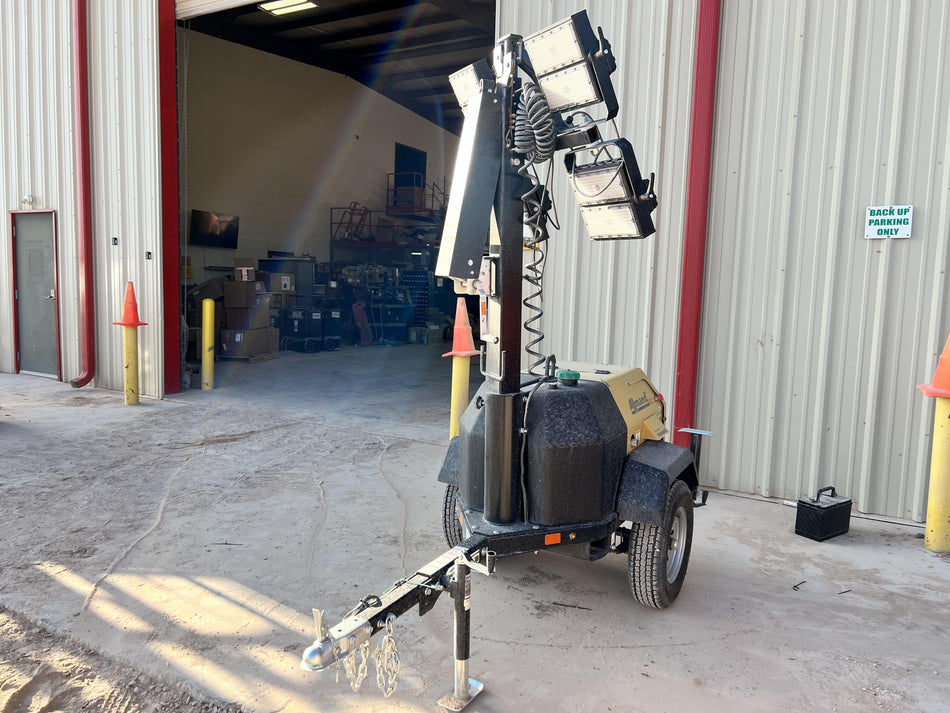 2022 Allmand NLV3GR (4) LED Light Fixture 350W, 23' Vertical Mast, 3kW Prime, Towable, ES Decals, T3