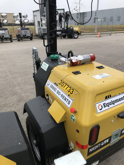 2022 Allmand NLV3GR (4) LED Light Fixture 350W, 23' Vertical Mast, 3kW Prime, Towable, Deep Sea L401, Leveling Jacks, Yanmar T4F 5.8hp