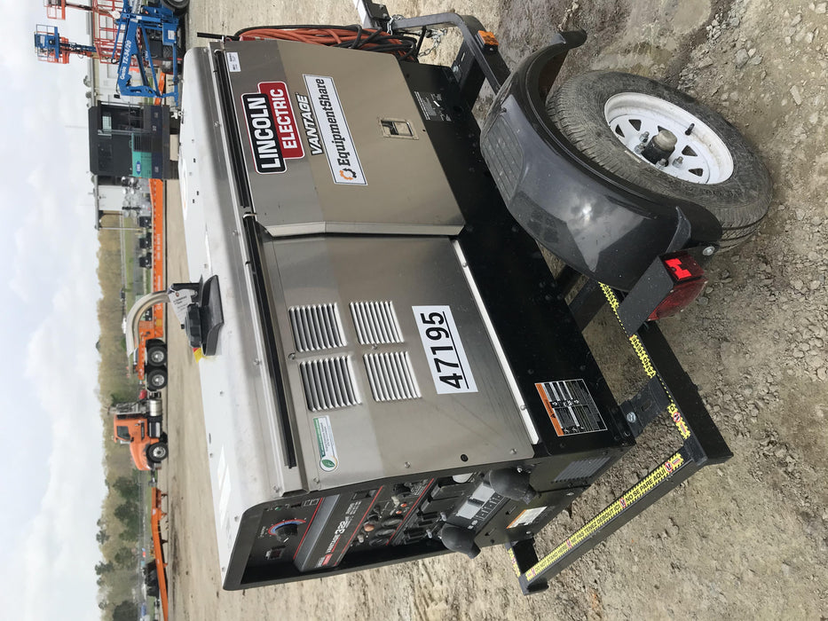 2019 Lincoln Electric Vantage 322 Ready-Pak 3, Two Wheel Trailer, Fender and Light Kit, Cable Rack