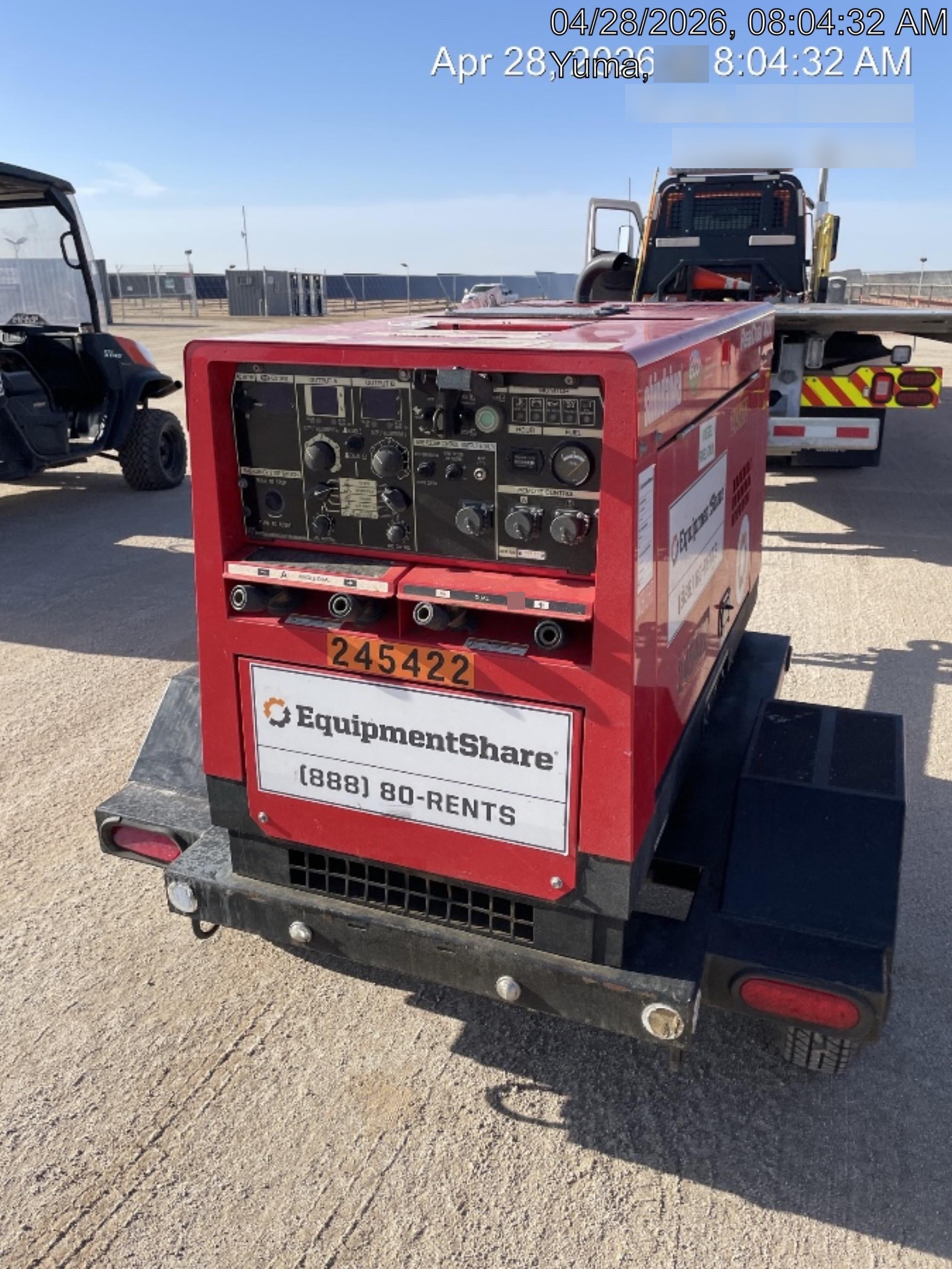 2022 Shindaiwa DGW400MDL Kubota D902 Engine, 23 HP, Dual Op Welder, Wire, Arc, Droop Stick, Tig, and CC Stick Functionality, Simulphase, 3 Phase and 1 Phase Gen Output, Single Axle NB Trlr, Slr Trckl Chrg 12V 12W, Fire Ext