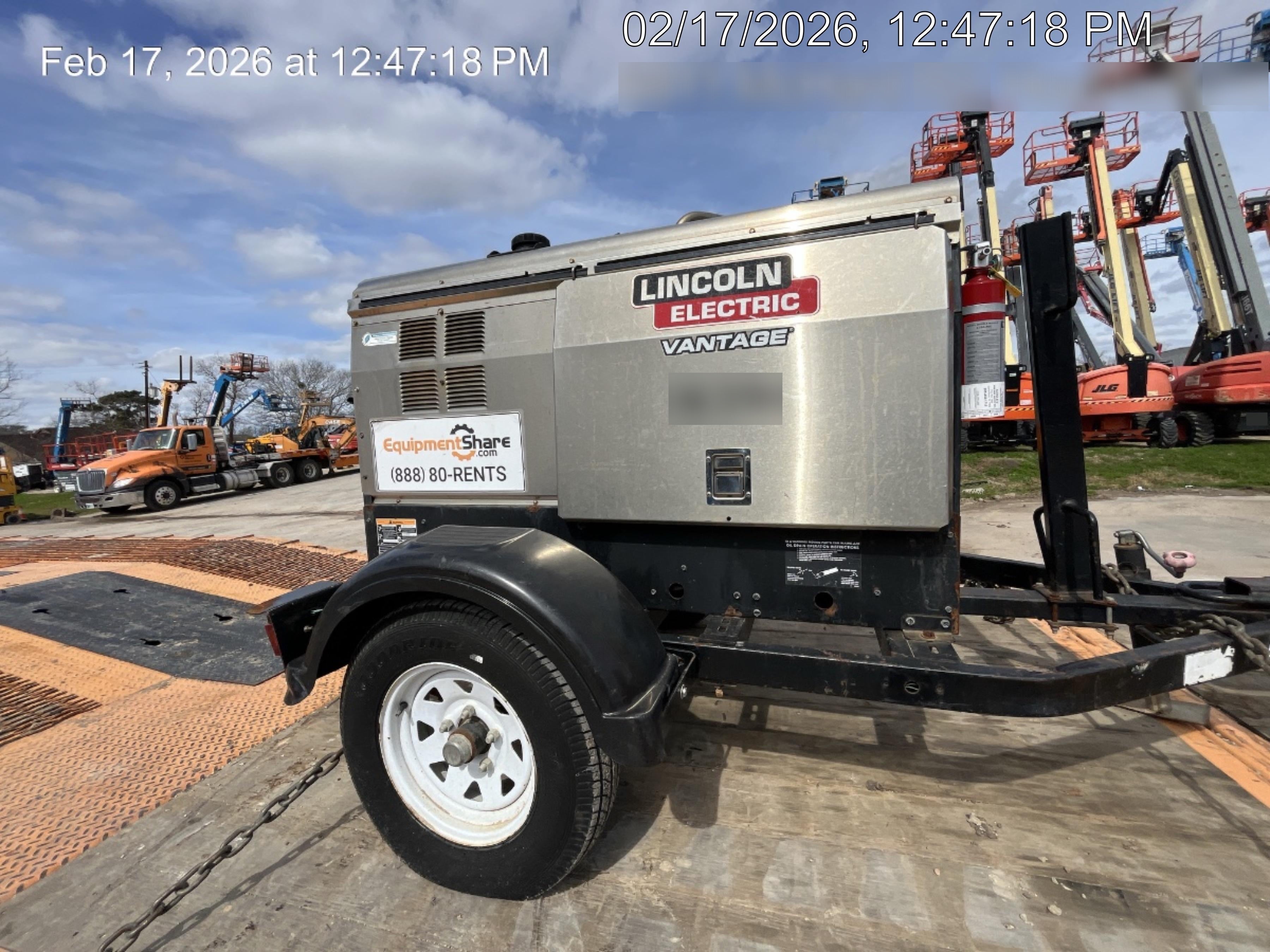 2018 Lincoln Electric Vantage 322 Lincoln Vantage 322 Welder Ready Pak 3 - Vantage 322, Trailer, Fender and light kit, Cable rack