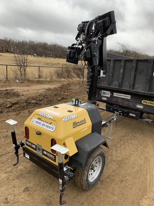 2022 Allmand NLV3GR (4) LED Light Fixture 350W, 23' Vertical Mast, 3kW Prime, Towable, Deep Sea L401, Leveling Jacks, Yanmar T4F 5.8hp