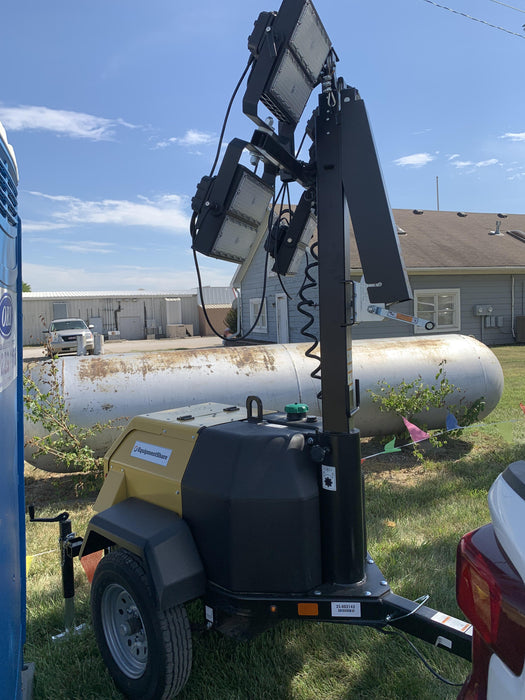 2022 Allmand NLV3GR (4) LED Light Fixture 350W, 23' Vertical Mast, 3kW Prime, Towable, Deep Sea L401, Leveling Jacks, Yanmar T4F 5.8hp