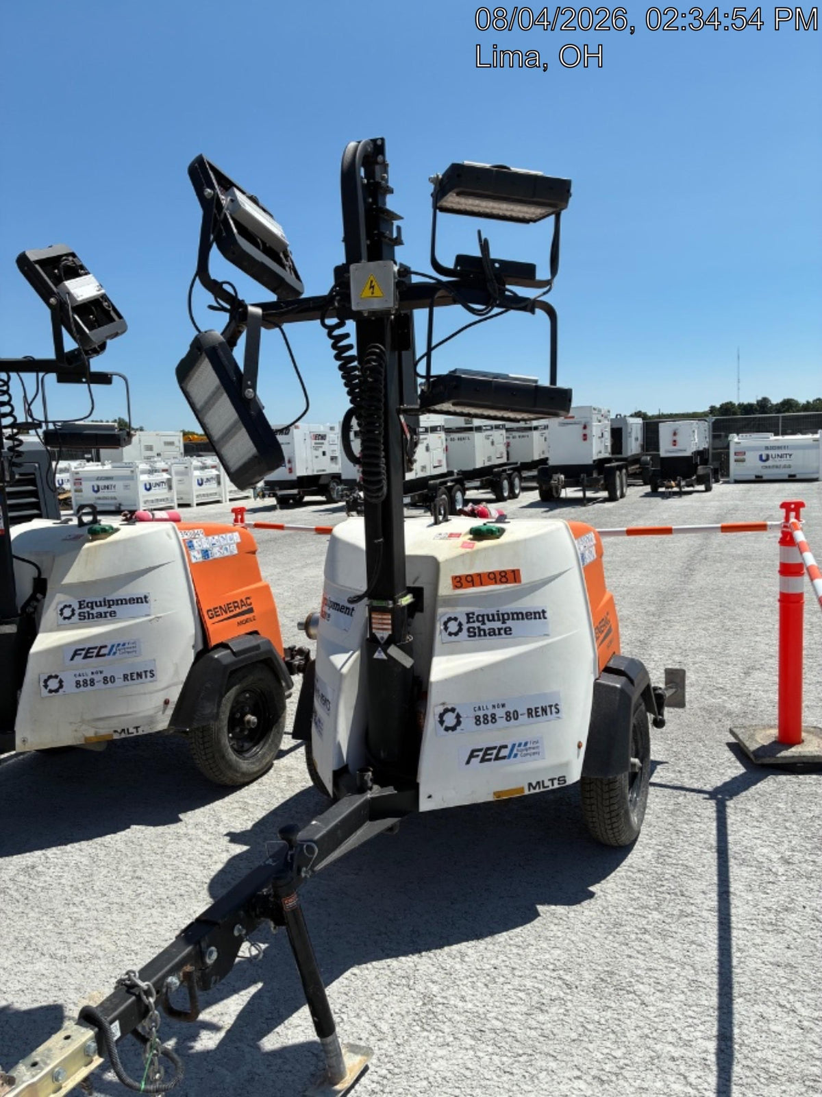 2024 Generac MLT2 Diesel, Flex Switch 120V Input, Powerzone Controller, 
(4) 320W LED Lights, 4kW Generator, 39.9 Gal Fuel Tank, 2" Ball, T3