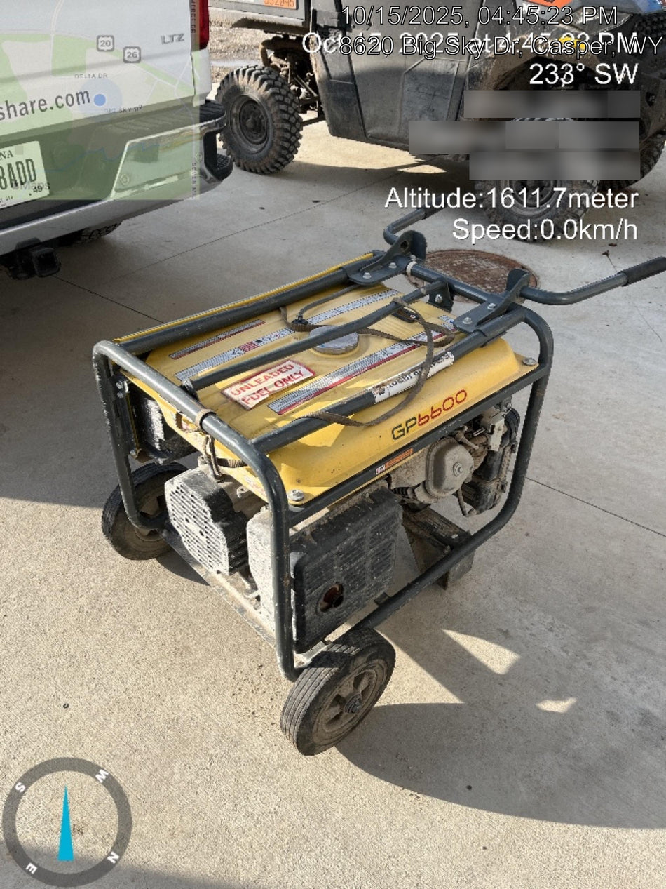 2021 Wacker Neuson GP6600A Standard 6.6kW Generator, Includes Wheel Kit. P/N: 5100042220