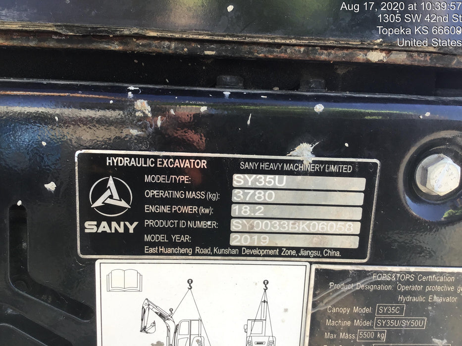 2019 SANY SY35U