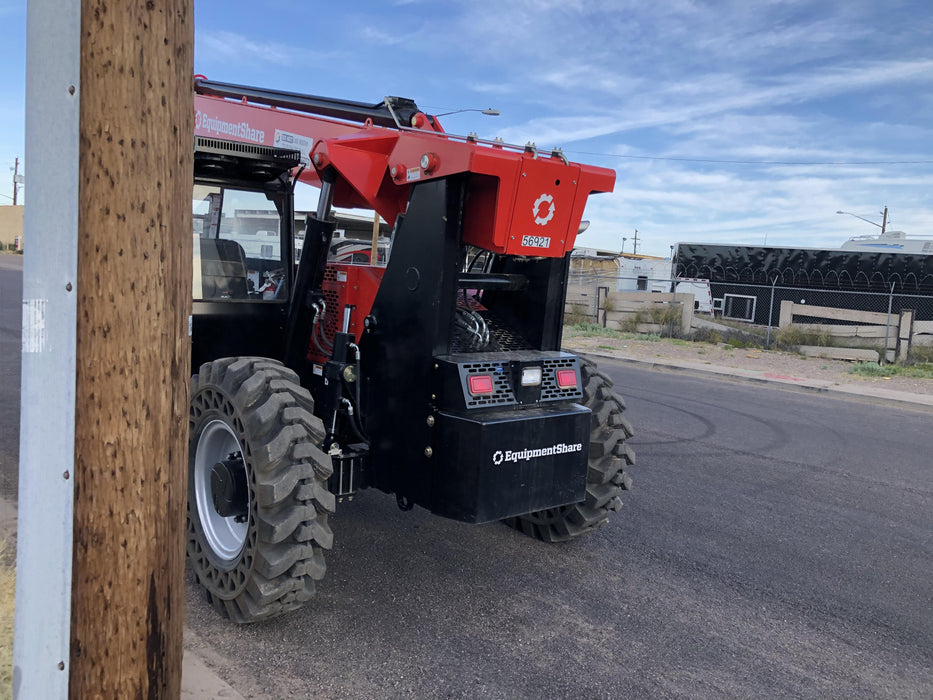 2020 Manitou MTA10055 Cab/Heat/Air, LED Work Lights, Solid Tires, Lift Hook, Beacon, Auxiliary Hydraulics w/66" Carriage and 60" Forks