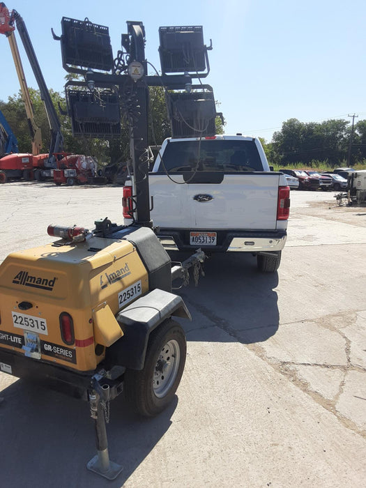 2022 Allmand NLV3GR (4) LED Light Fixture 350W, 23' Vertical Mast, 3kW Prime, Towable, Deep Sea L401, Leveling Jacks, Yanmar T4F 5.8hp