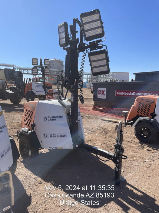 2024 Generac MLT2 Diesel, Flex Switch 120V Input, Powerzone Controller, 
(4) 320W LED Lights, 4kW Generator, 39.9 Gal Fuel Tank, 2" Ball, T3