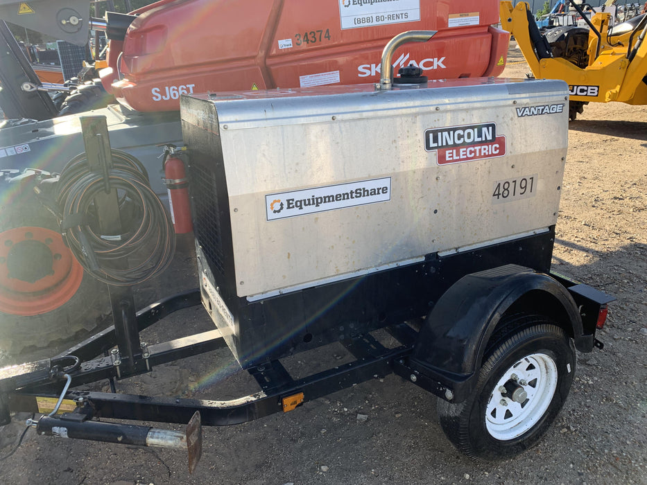 2019 Lincoln Electric Vantage 322 Ready-Pak 3, Two Wheel Trailer, Fender and Light Kit, Cable Rack