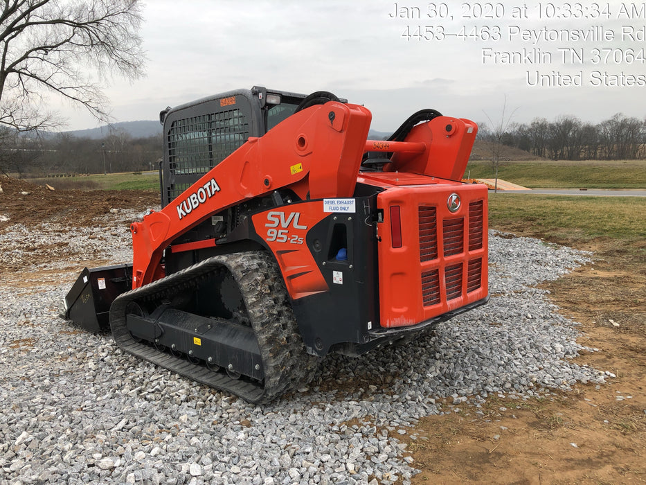 2019 Kubota SVL95-2S Cab/Heat/Air, Standard Tracks, Standard Flow w/Manual QC, 80" HD Tooth Bucket