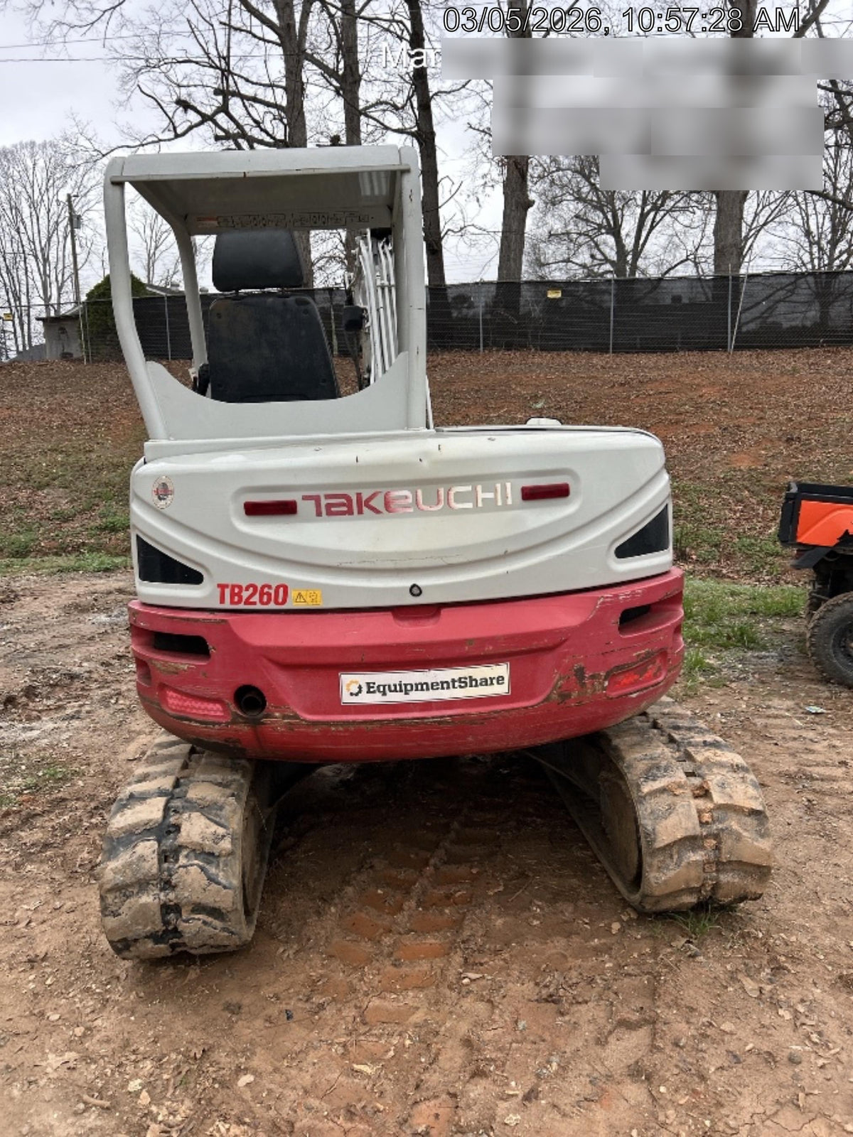 2019 Takeuchi TB260 Canopy, Standard Blade, Auxiliary hydraulics Manual QC, Hydraulic thumb, 12" ,18", 24" Bucket
