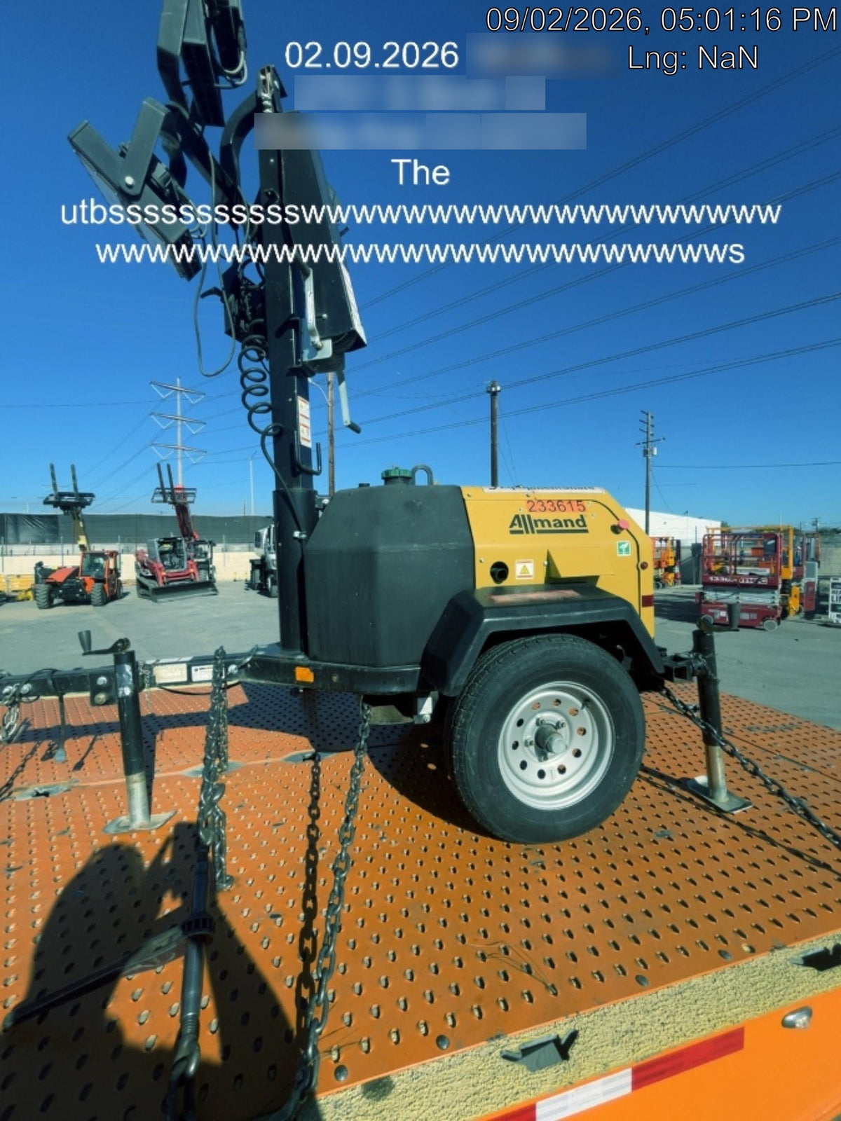 2022 Allmand NLV3GR (4) LED Light Fixture 350W, 23' Vertical Mast, 3kW Prime, Towable, Deep Sea L401, Leveling Jacks, Yanmar T4F 5.8hp