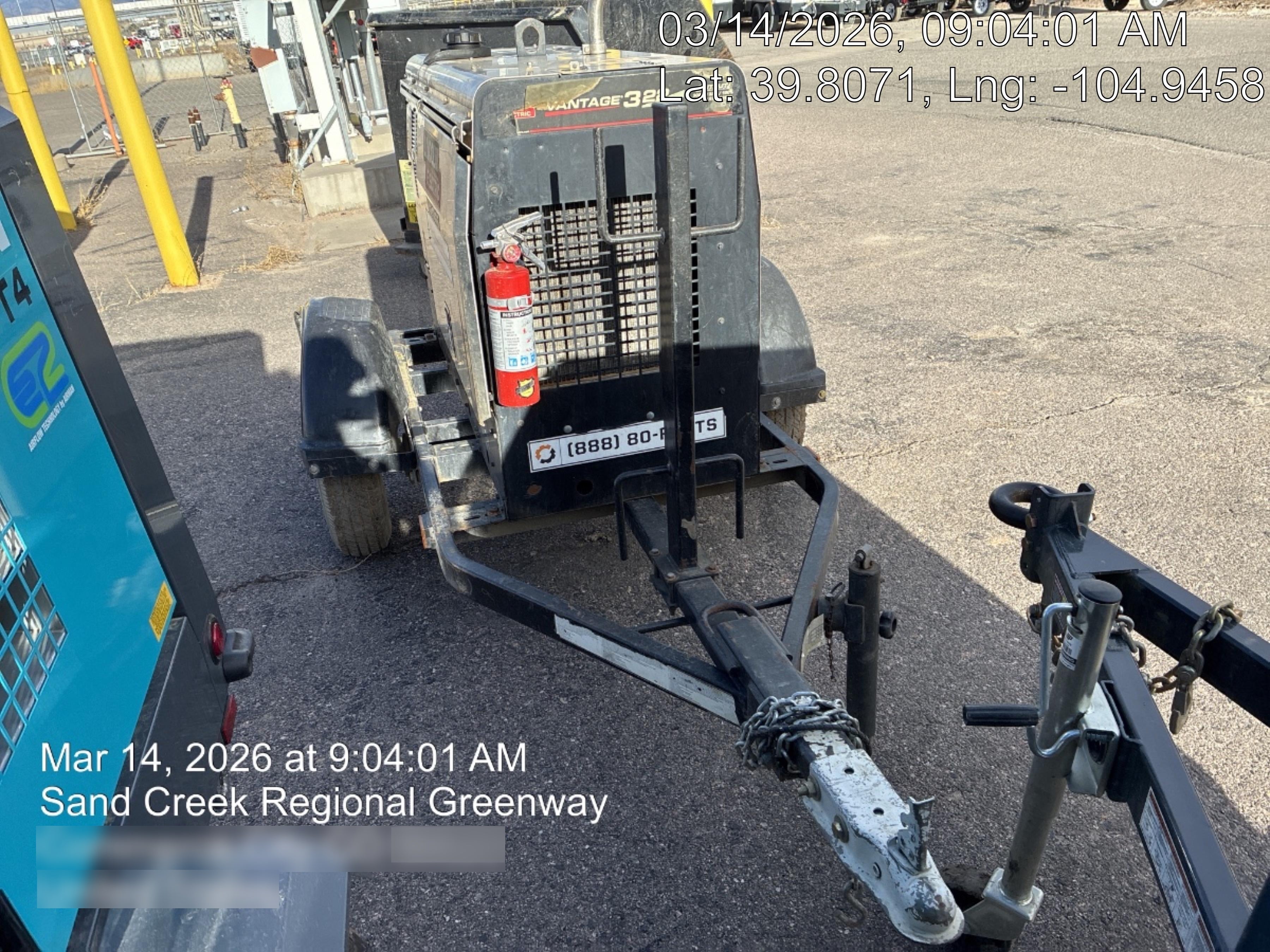 2019 Lincoln Electric Vantage 322 Ready-Pak 3, Two Wheel Trailer, Fender and Light Kit, Cable Rack