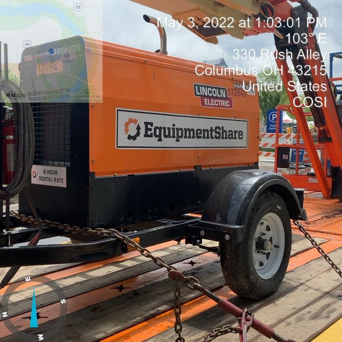 2021 Lincoln Electric Vantage 322 Vantage 322 Ready Pak 3 w/ Decals, ORANGE (includes trailer, cable rack, fender light kit) NO Telematics