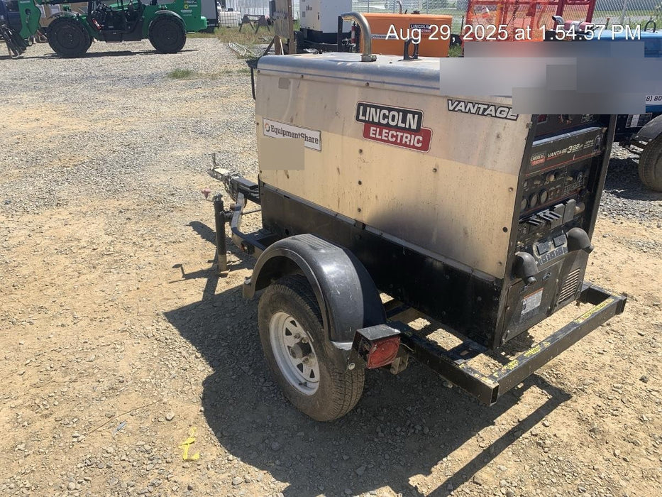 2019 Lincoln Electric Vantage 322 Ready-Pak 3, Two Wheel Trailer, Fender and Light Kit, Cable Rack