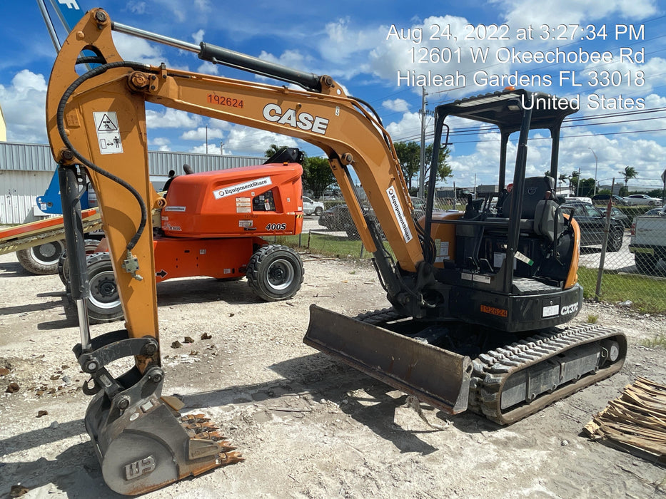 2018 Case CX37C ROPS, LONG ARM, RUBBER TRACKS, AUX HYD