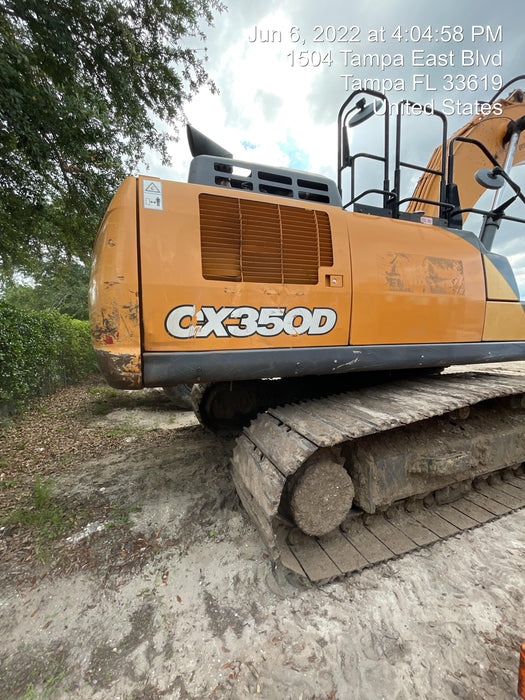 2017 Case CX350D CAB A/C, 13'-3" ARM, STEEL TRACKS