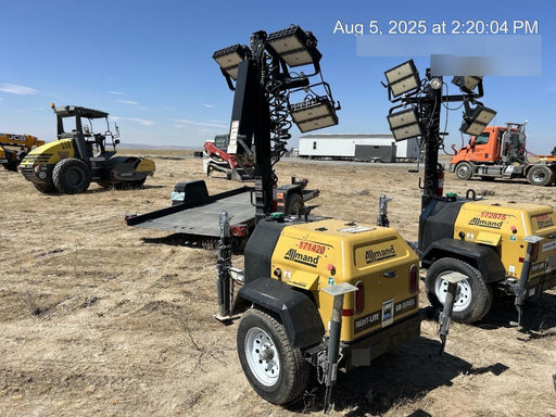 2021 Allmand NLV3GR (4) LED Light Fixture 350W, 23' Vertical Mast, 3kW Prime, Towable, Deep Sea L401, Leveling Jacks, Yanmar T4F 5.8hp