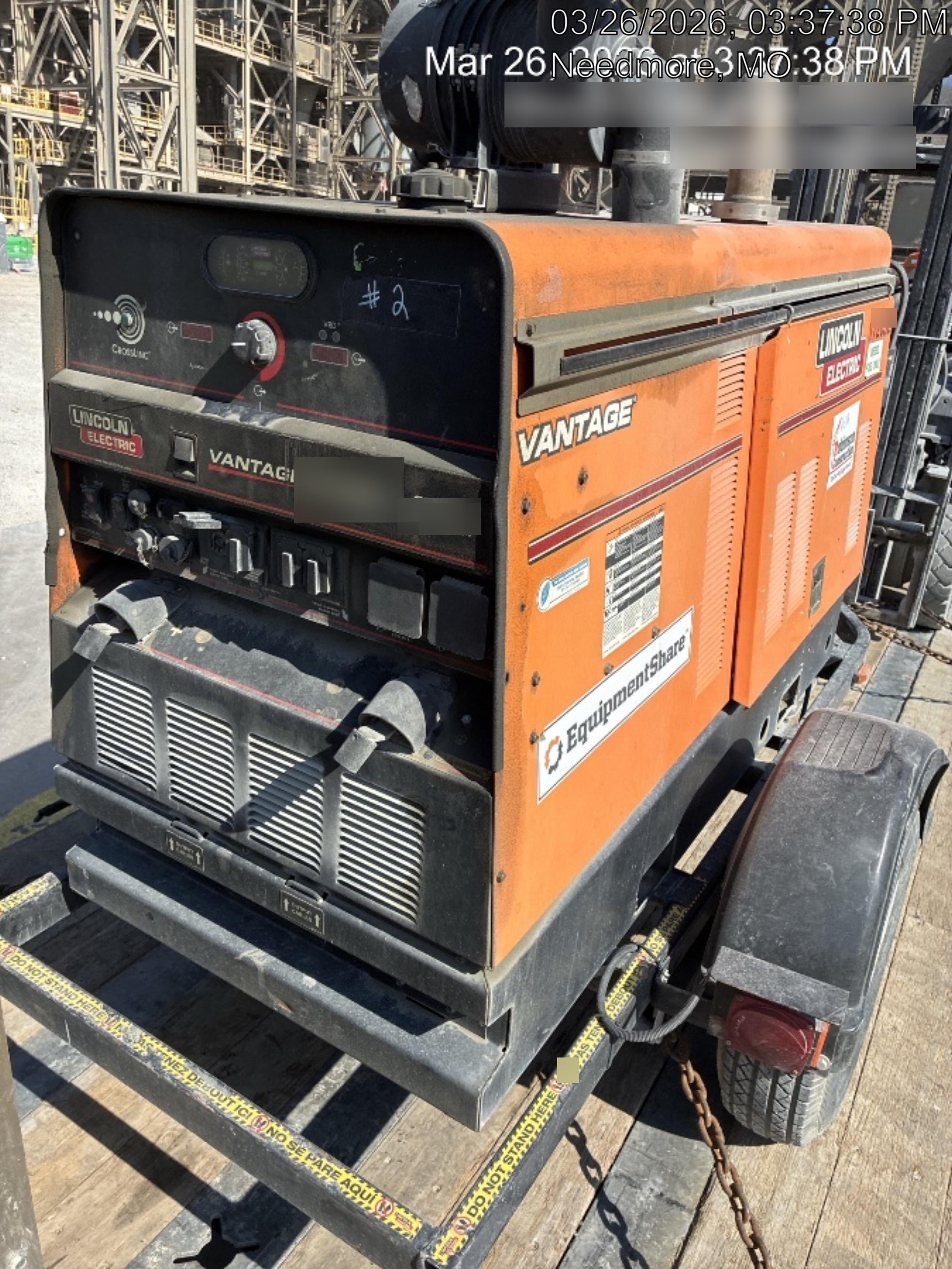 2021 Lincoln Electric Vantage 549X Ready Pak 3, ORANGE (includes trailer, cable rack, fender light kit)