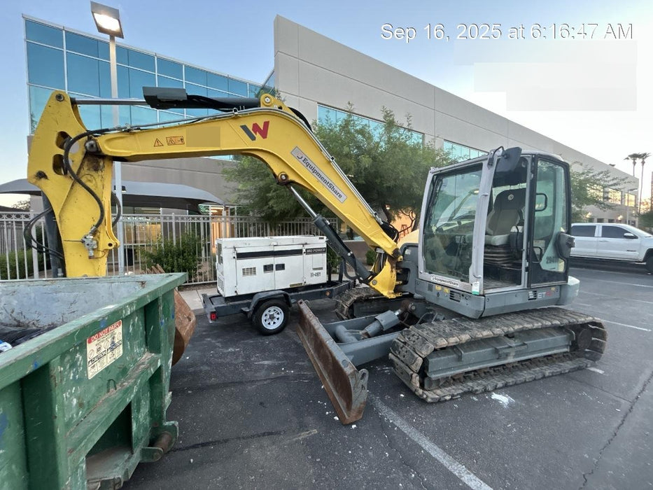 2019 Wacker Neuson ET90 Enclosed Cab, Hybrid Tracks, Long Dipperstick, T4, Hydraulic Thumb w/Manual QC, Buckets: 18/24/36"