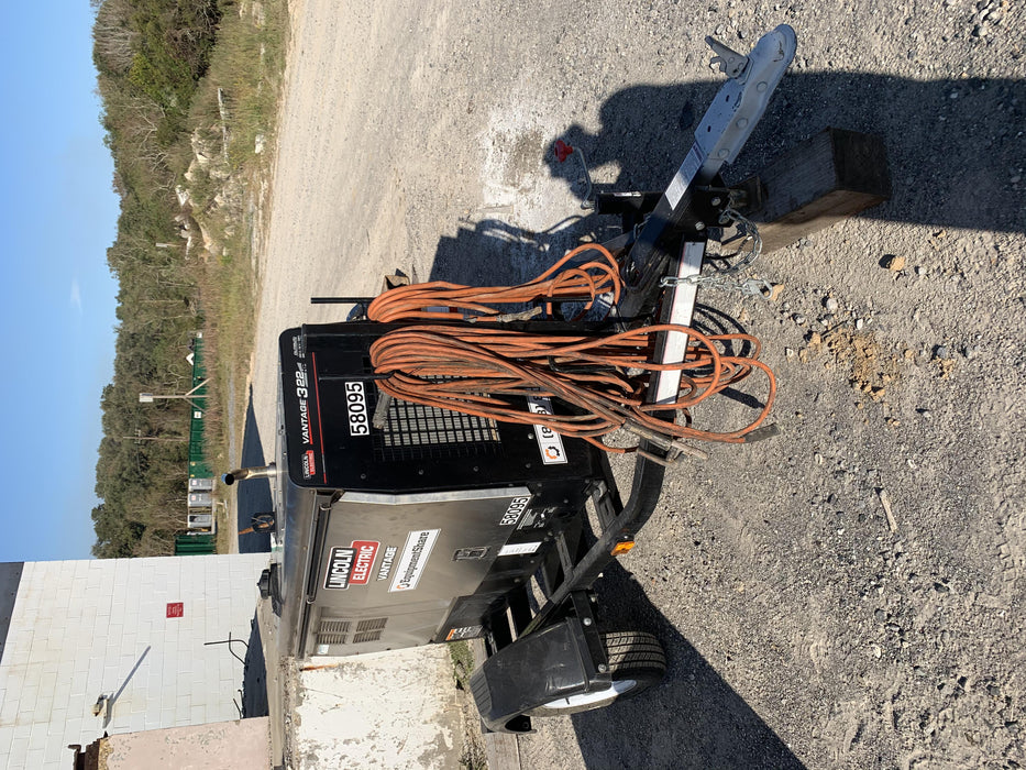 2019 Lincoln Electric Vantage 322 Welder Ready-Pak 3, Two wheel trailer, Fender and Light kit, Cable Rack